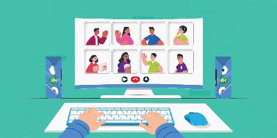 Remote workers on video call